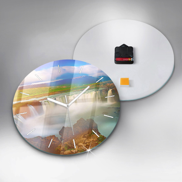 Reloj redondo pared Godafoss en Islandia