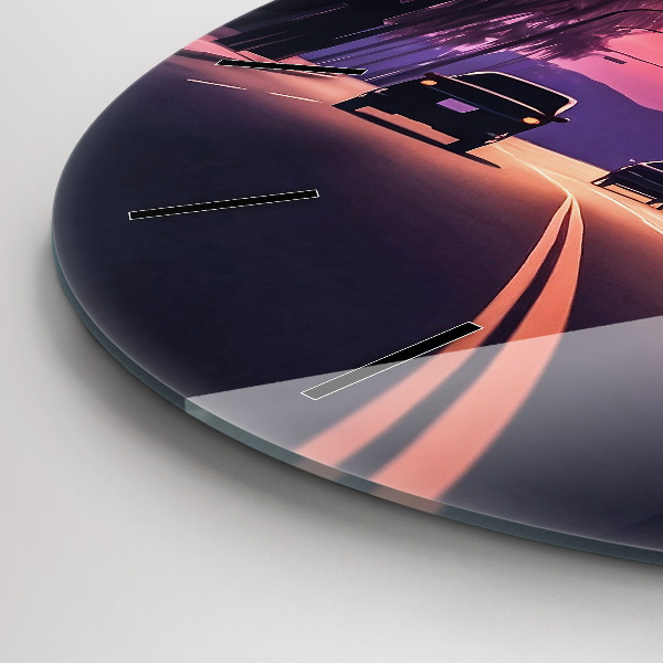 Reloj de cristal redondo Puesta de sol en Los Ángeles