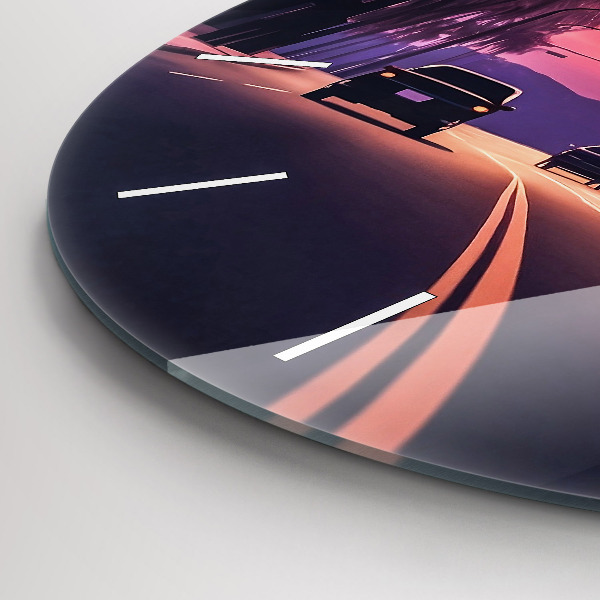 Reloj de cristal redondo Puesta de sol en Los Ángeles