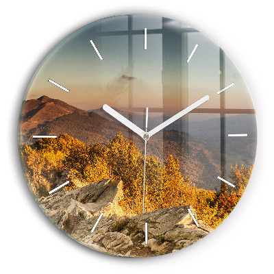 Reloj de cristal redondo Montañas Bieszczady