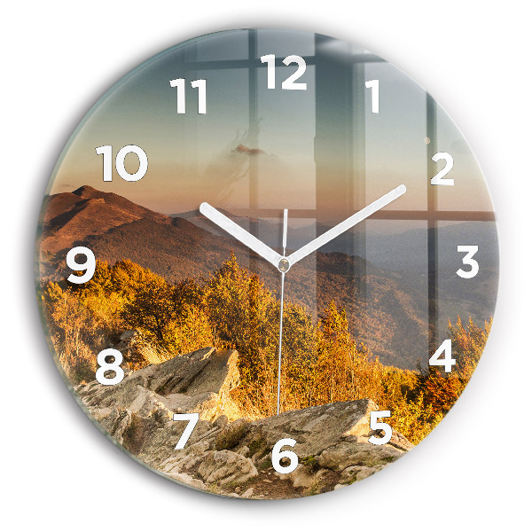 Reloj de cristal redondo Montañas Bieszczady
