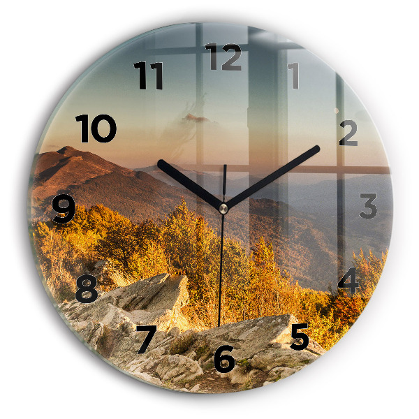 Reloj de cristal redondo Montañas Bieszczady