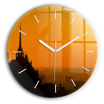 Reloj redondo pared Vista de la catedral de Brno