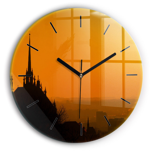Reloj redondo pared Vista de la catedral de Brno