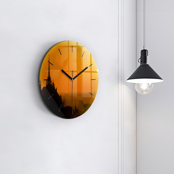 Reloj redondo pared Vista de la catedral de Brno