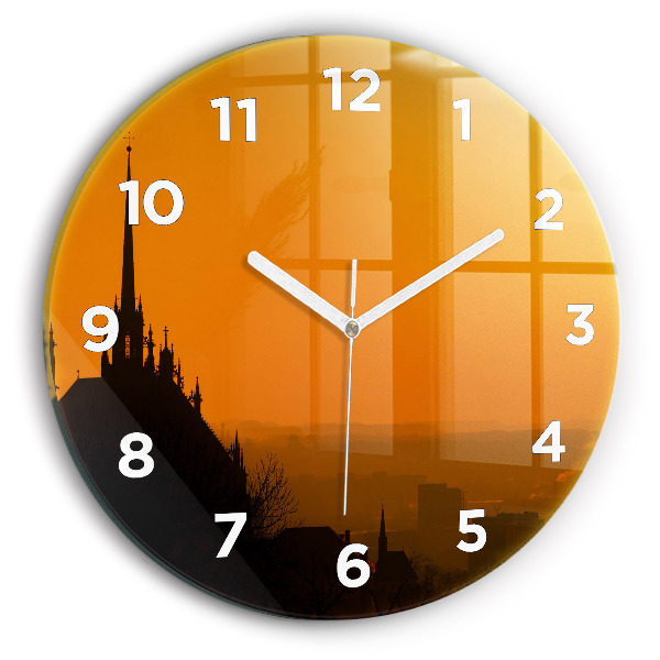 Reloj redondo pared Vista de la catedral de Brno
