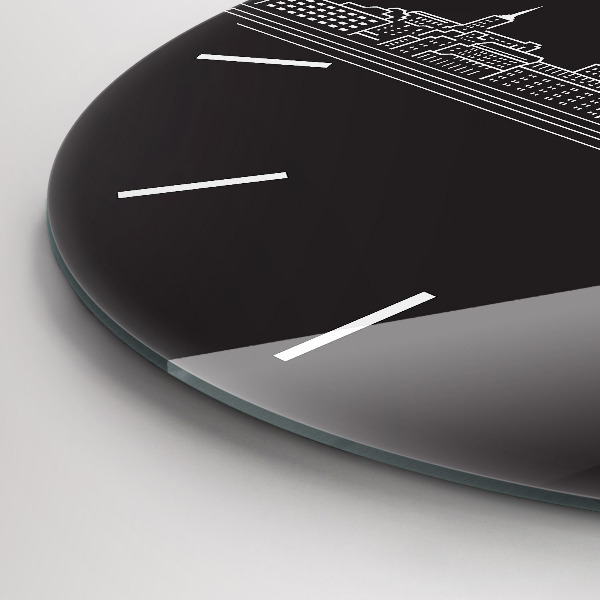 Reloj redondo pared Dibujo de la ciudad de Ostrava