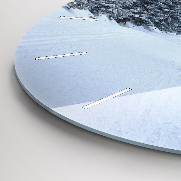 Reloj de pared redondo Montañas gigantes checas en invierno