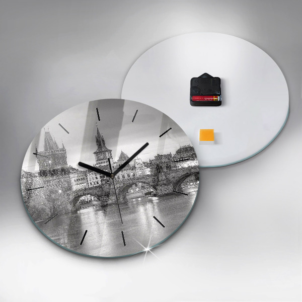 Reloj redondo pared Vista del Puente de Carlos Praga