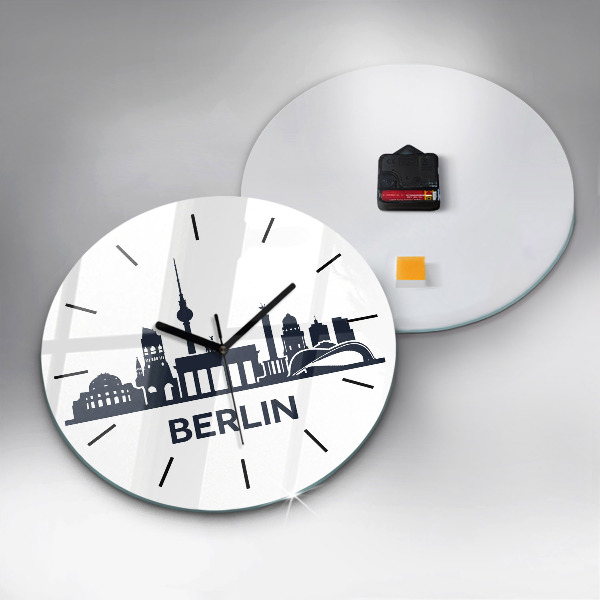 Reloj redondo pared Ilustración de la ciudad de Berlín