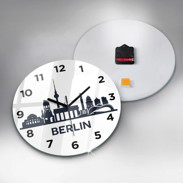 Reloj redondo pared Ilustración de la ciudad de Berlín