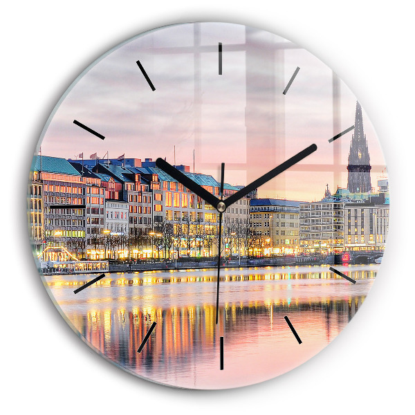 Reloj de cristal redondo Alster en Hamburgo