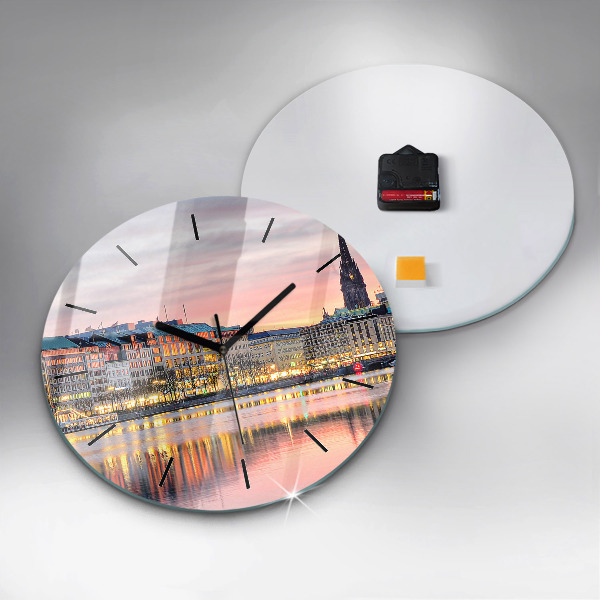 Reloj de cristal redondo Alster en Hamburgo