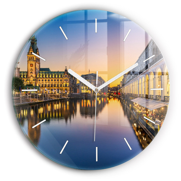 Reloj redondo pared Ayuntamiento de Hamburgo
