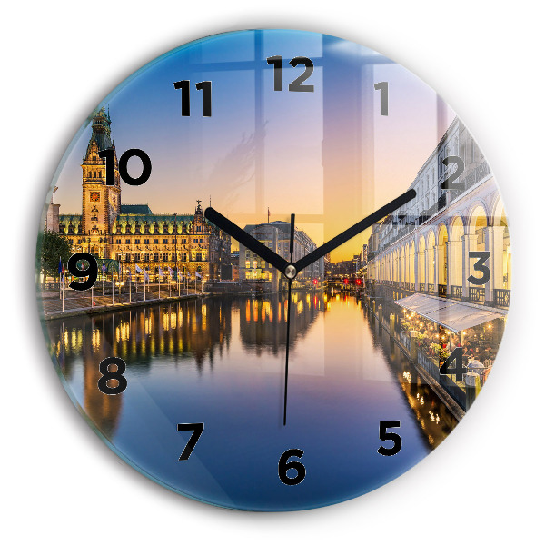 Reloj redondo pared Ayuntamiento de Hamburgo