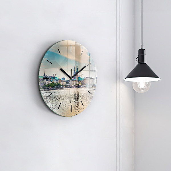 Reloj de pared redondo Binnenalster en Hamburgo