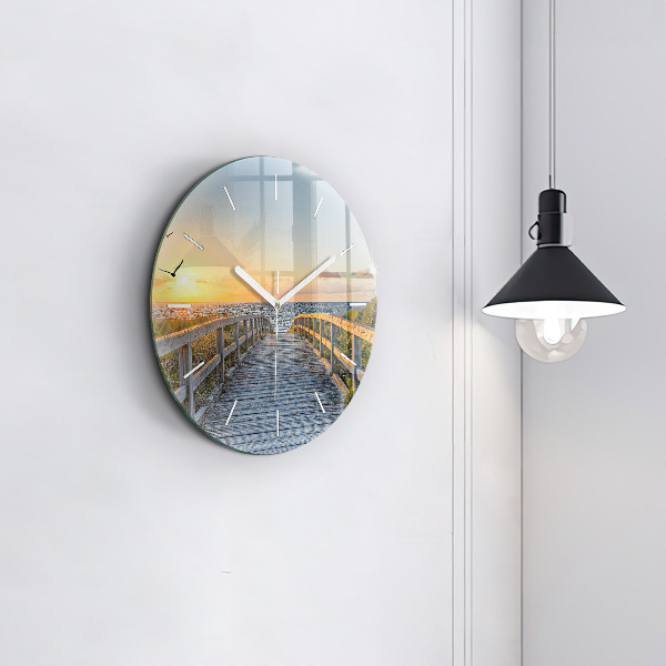 Reloj de cristal redondo Vacaciones en la playa