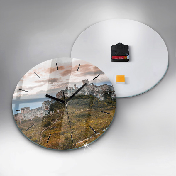 Reloj de pared redondo Castillo de Spiš en Eslovaquia