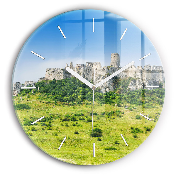 Reloj redondo pared Castillo de Spiš en Eslovaquia