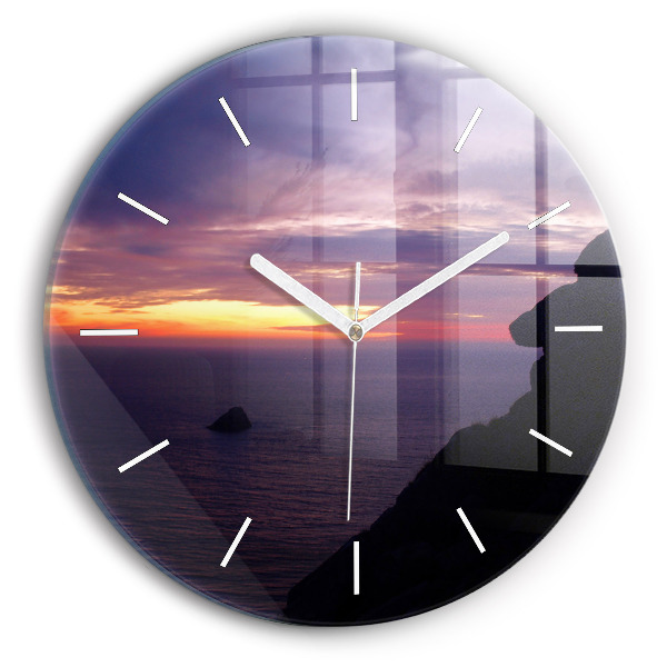 Reloj de cristal redondo Cabeza de piedra