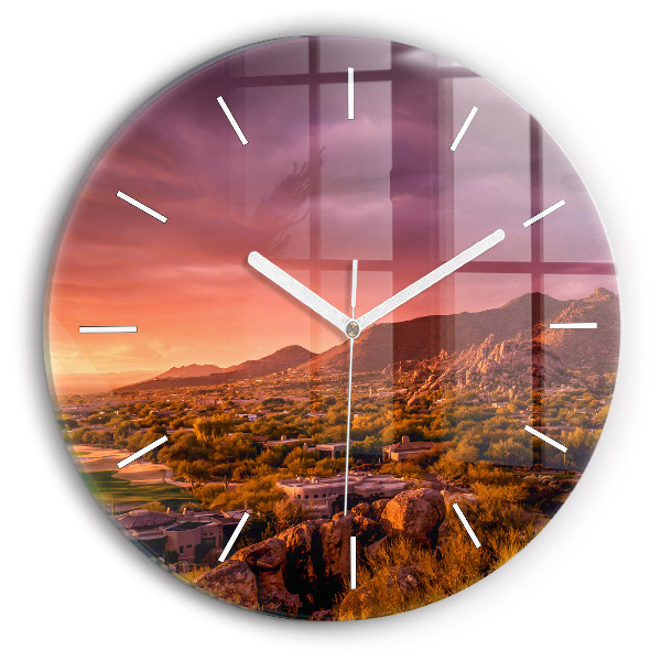 Reloj redondo pared Puesta de sol en el norte de Scottsdale