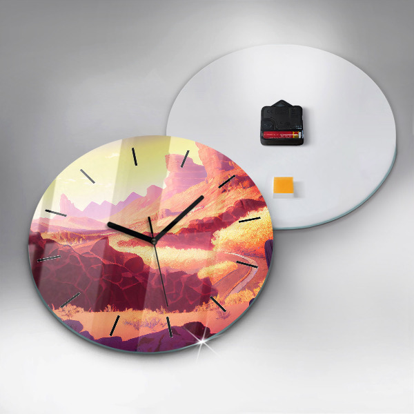 Reloj de cristal redondo Ilustración del desierto de Arizona