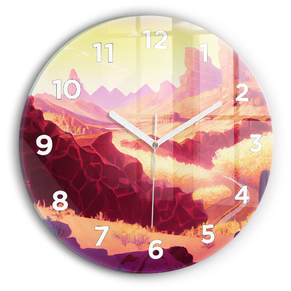Reloj de cristal redondo Ilustración del desierto de Arizona