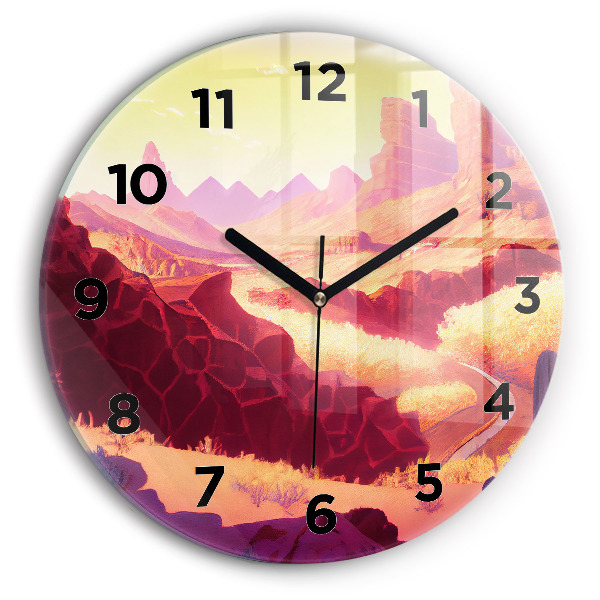 Reloj de cristal redondo Ilustración del desierto de Arizona