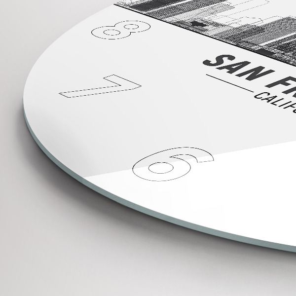 Reloj de cristal redondo Panorama de San Francisco