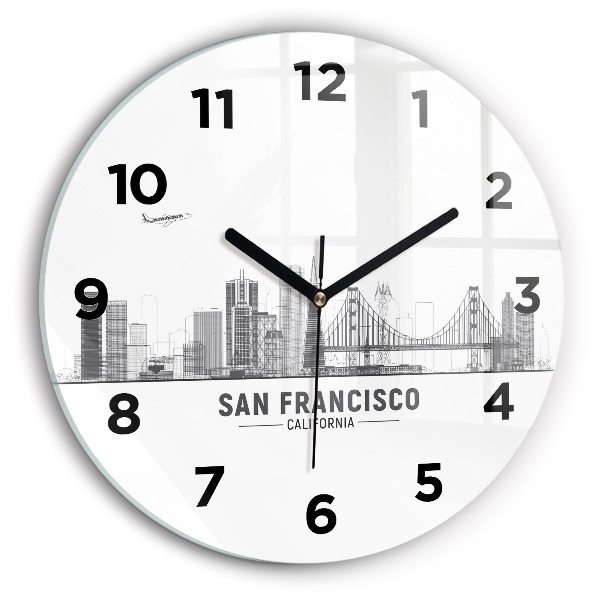 Reloj de cristal redondo Panorama de San Francisco