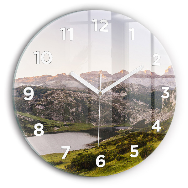 Reloj de pared redondo Lago y montañas de los Pirineos