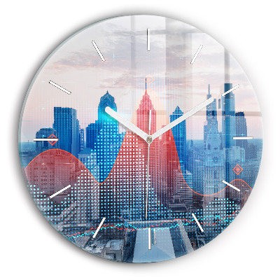 Reloj redondo pared Rascacielos en Filadelfia