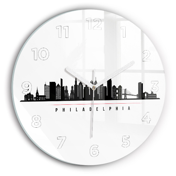 Reloj de pared redondo Ilustración Filadelfia