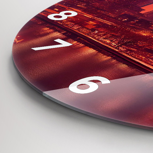 Reloj de pared redondo Ciudad de noche en Filadelfia