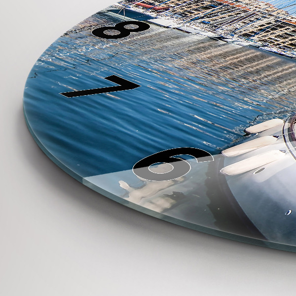 Reloj de cristal redondo Puerto deportivo de Marsella Francia