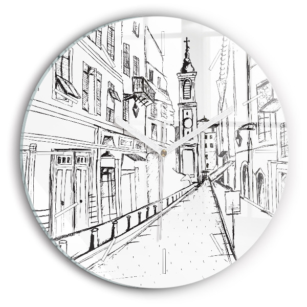 Reloj redondo pared Ciudad dibujo Provenza