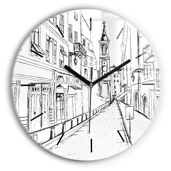 Reloj redondo pared Ciudad dibujo Provenza