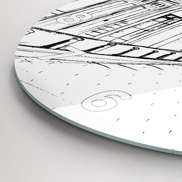 Reloj redondo pared Ciudad dibujo Provenza