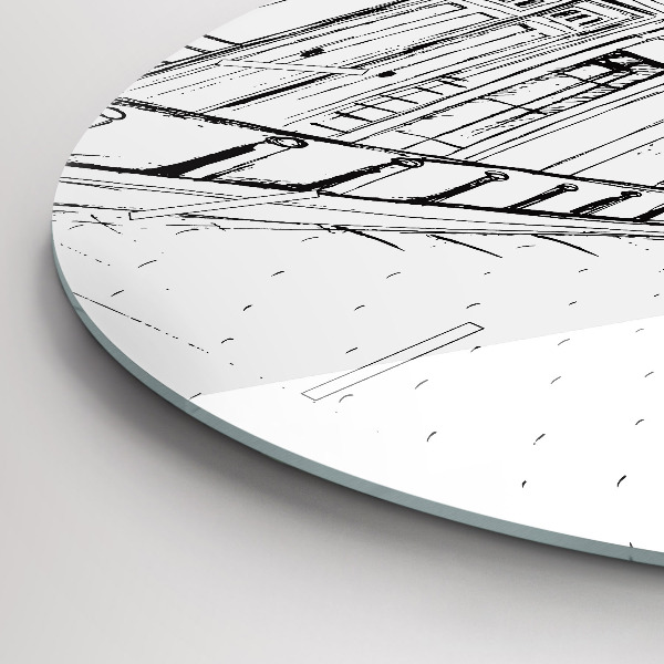 Reloj redondo pared Ciudad dibujo Provenza