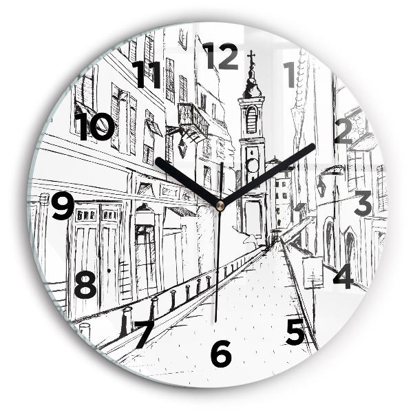 Reloj redondo pared Ciudad dibujo Provenza