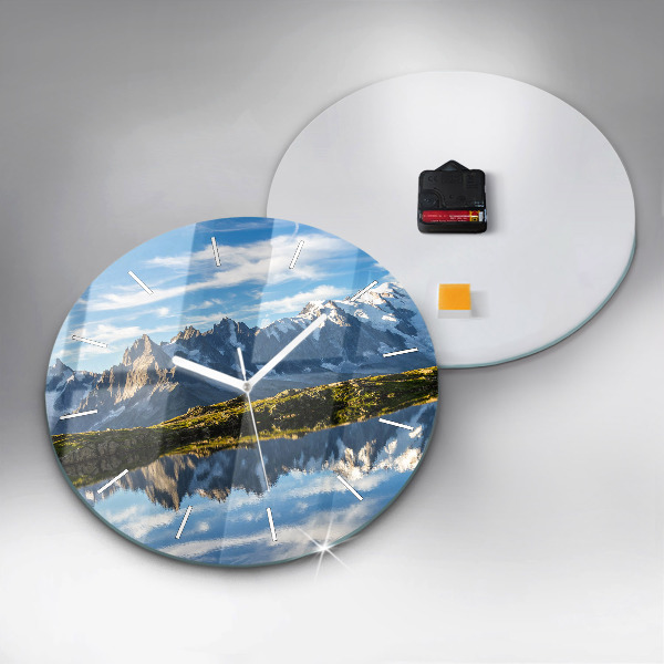 Reloj de pared redondo Valle de Chamonix, Alpes franceses