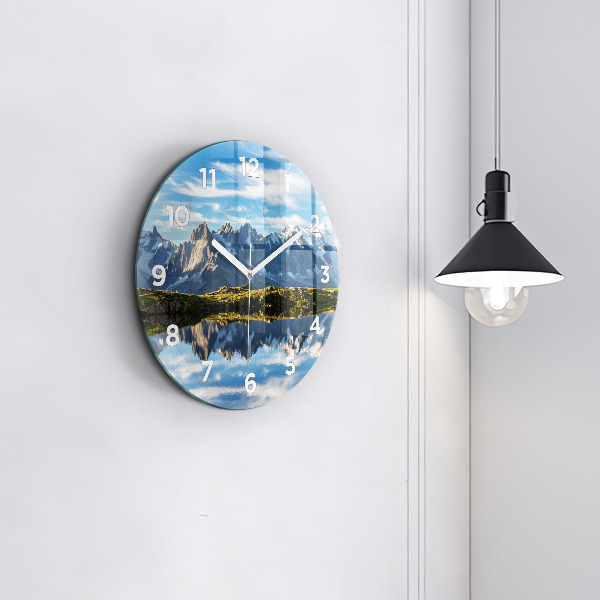Reloj de pared redondo Valle de Chamonix, Alpes franceses