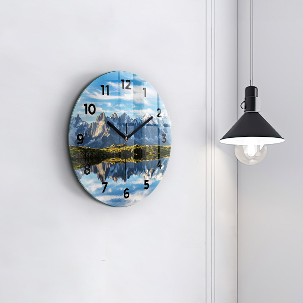 Reloj de pared redondo Valle de Chamonix, Alpes franceses