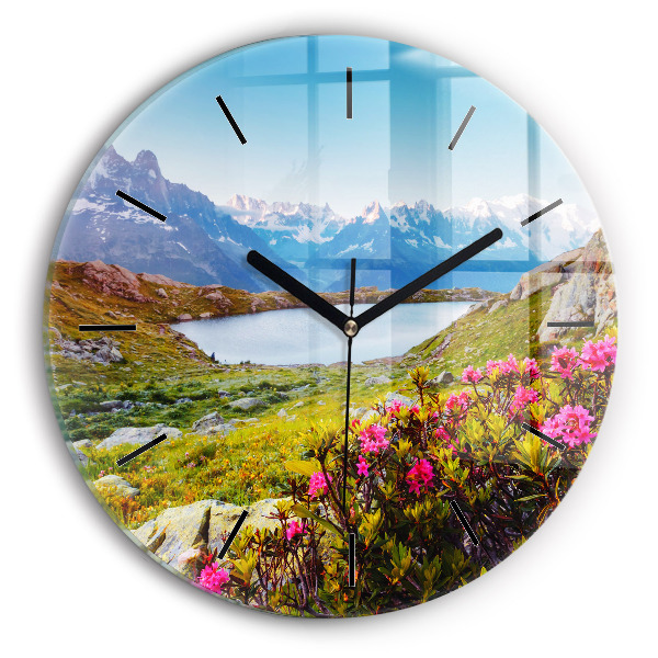 Reloj de pared redondo Glaciar del Mont Blanc Chamonix