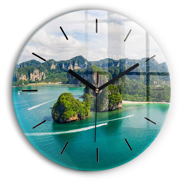 Reloj redondo pared Isla en Tailandia