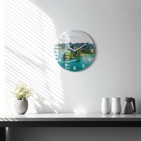 Reloj redondo pared Isla en Tailandia