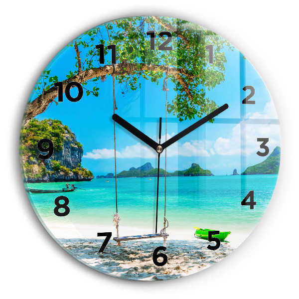 Reloj de cristal redondo Isla soleada Tailandia