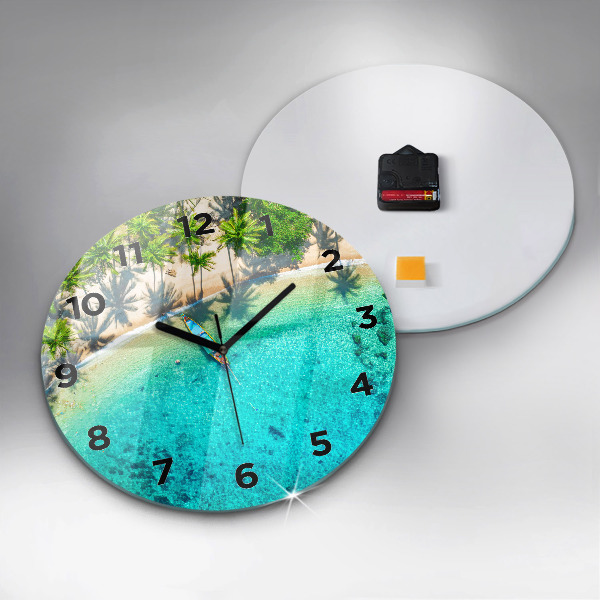 Reloj de cristal redondo Playa tropical de Koh Tao