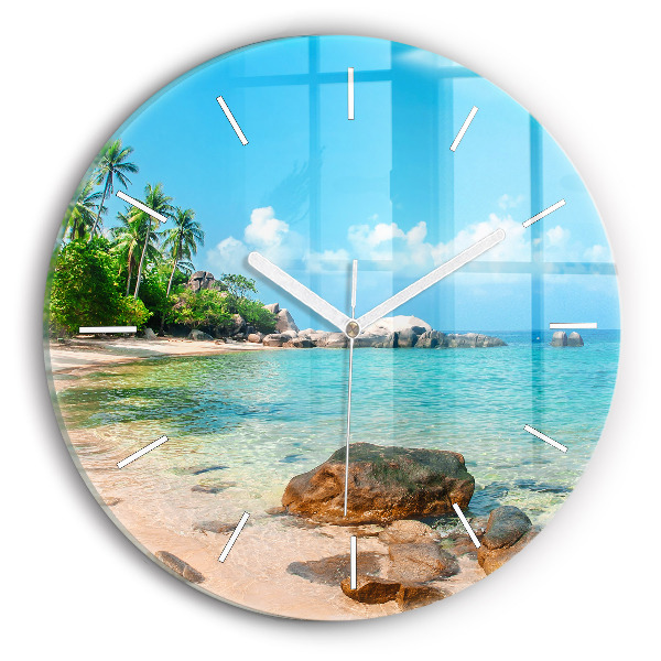 Reloj redondo pared Hermosa playa en Tailandia