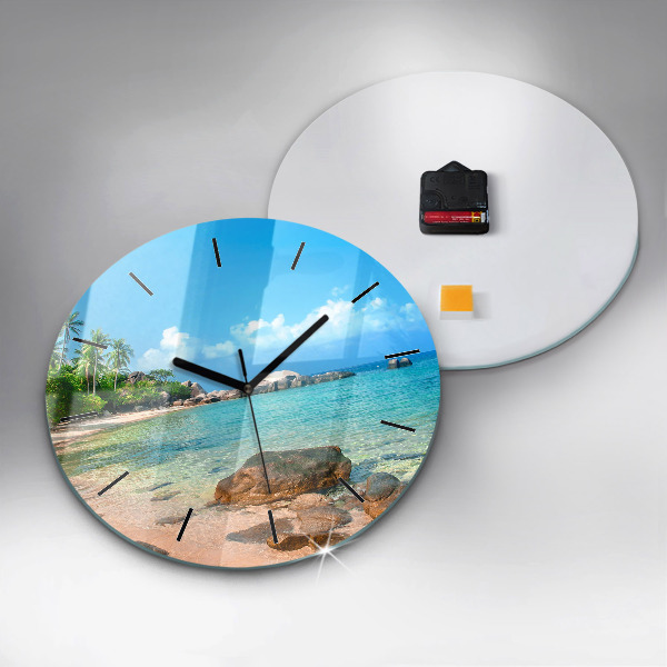 Reloj redondo pared Hermosa playa en Tailandia